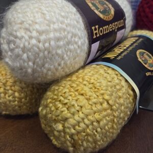 Homespun Yarn - Cream and Yellow